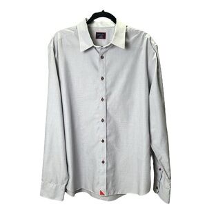 UNTUCKit Men’s L 100% Cotton Light Blue Gray Long Sleeve Button Up